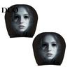 Eye-catching Party Driving Gear 2Pcs Ghost Face Car Headrest Covers, Halloween Horror Seat Decorations, Durable Sweat-proof Wraps