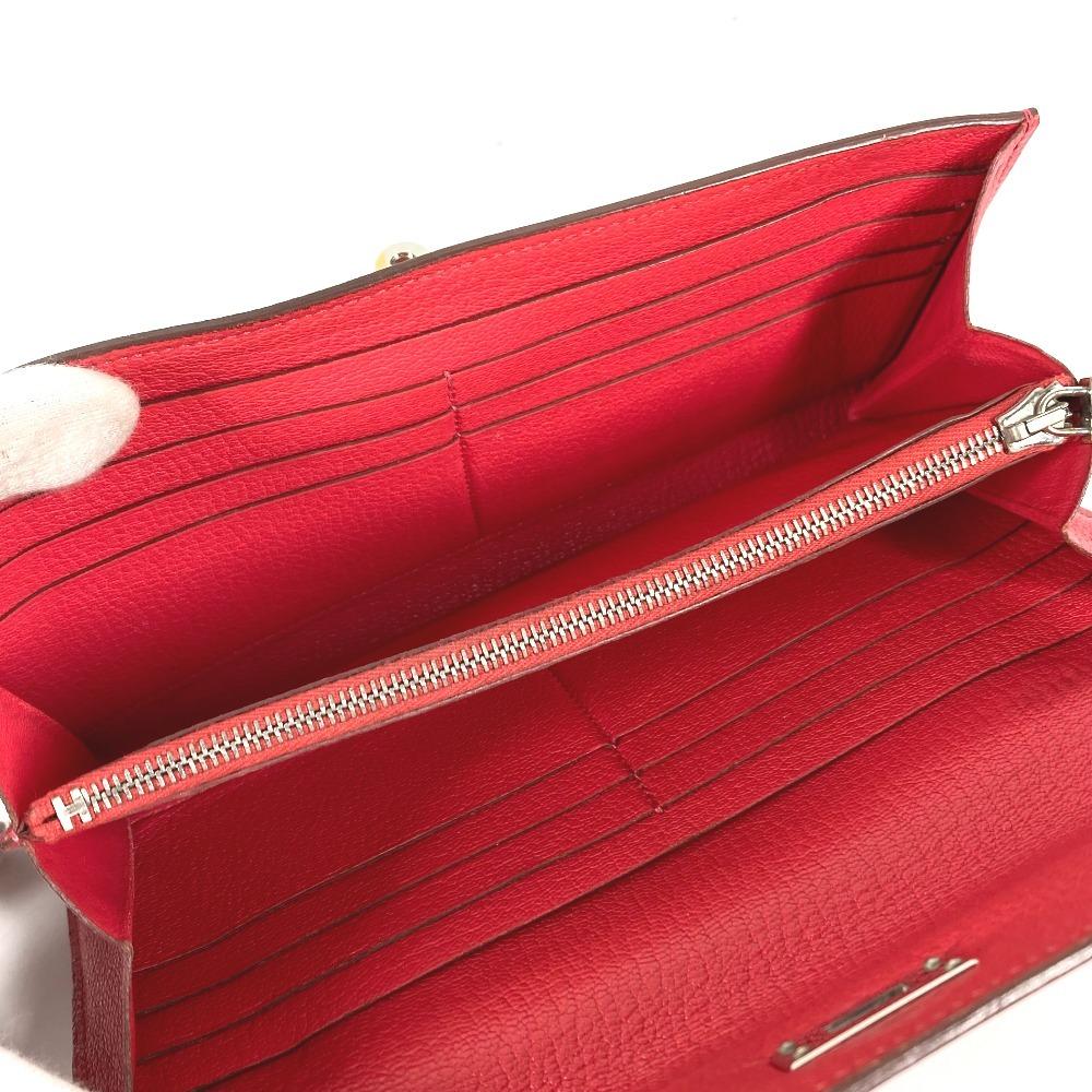 HERMES Kelly wallet Long wallet Long Wallet Chevre RedBased/SilverHardware