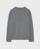 NOIRER Cotton Ribbed Henley Neck Knit (Gray)