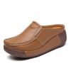 Summer Wedges Shoes Platform Slippers Women Genuine Leather Black White Thick Sole Casual Comfort Slides Woman