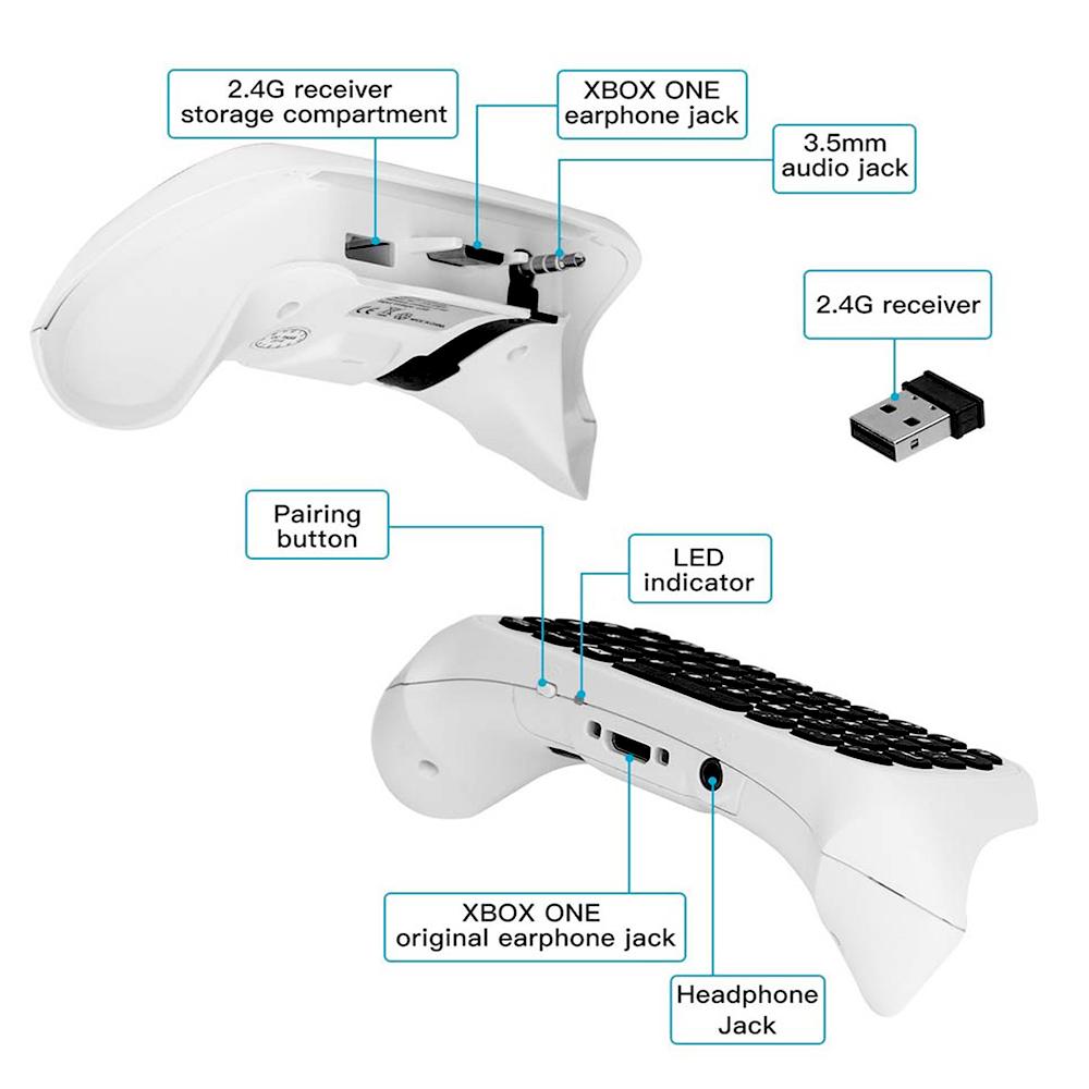 Беспроводная мини-клавиатура Chatpad 2,4G с аудиоразъемом 3,5 мм, замена клавиатуры для сообщений чата для XBox