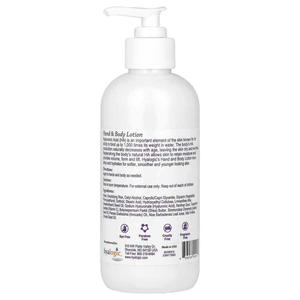 Hand & Body Lotion, with Hyaluronic Acid, Fragrance Free, 295.7 Ml (10 Fl Oz)