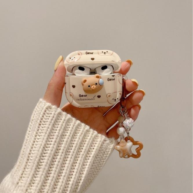 Stereo bear for apple AirPods 1 /1 earphones protective case wireless bluetooth case pro1 second and third generation new models