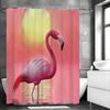 Шторка для душа 'Закат Восход Фламинго', Декоративная шторка для ванной, Водонепроницаемая шторка для душа с крючками
