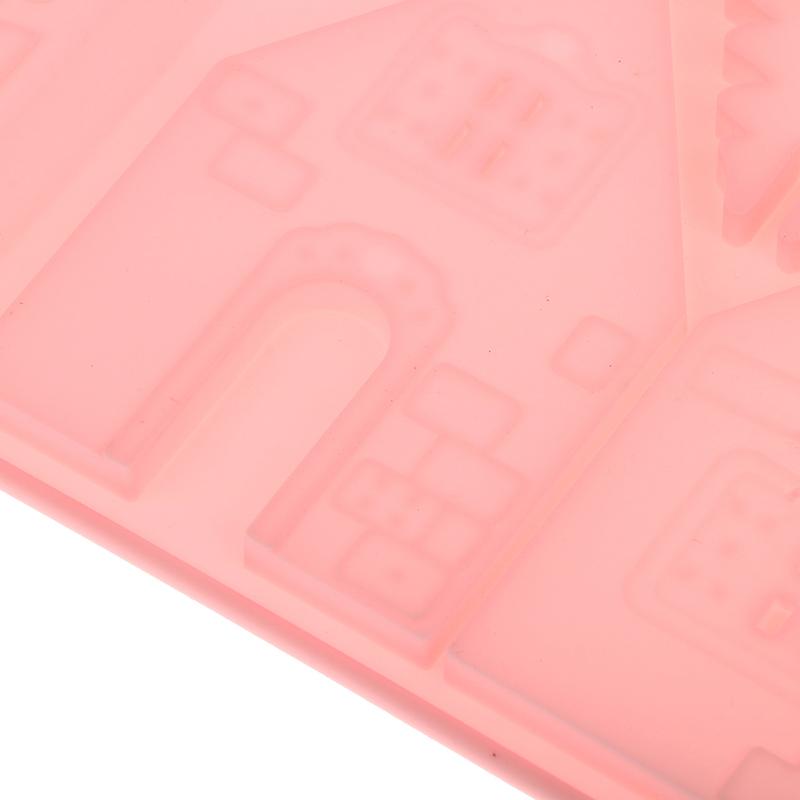1Pc Building Block Christmas House Chocolate Mold Silicone Mould Gingerbread House Cookie Mold Cake Fudge Christmas Decoration