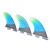 Fiberglass FCS2 Stylish Blue Green Gradient Surfboard Tail Fin Flexible Surfing Accessory