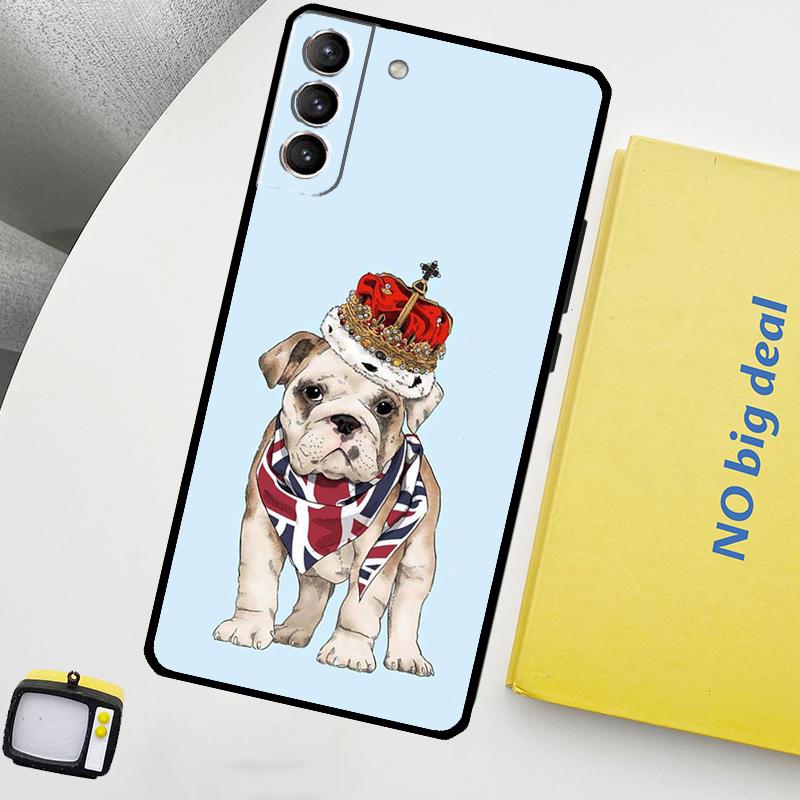 Чехол для телефона Британский бульдог для Samsung Galaxy S25 Ultra S20 S21 S22 S23 Plus S24 Ultra S9 S10 S25 FE