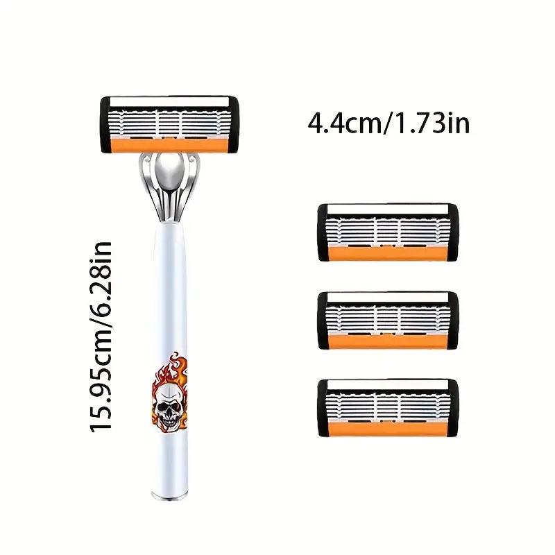Six-Layer Razor Blade Shaver with Metal Holder for Hair Removal