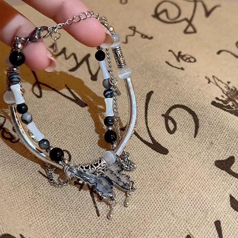 Шикарный многослойный браслет из двойного сплава для женщин в новом китайском стиле