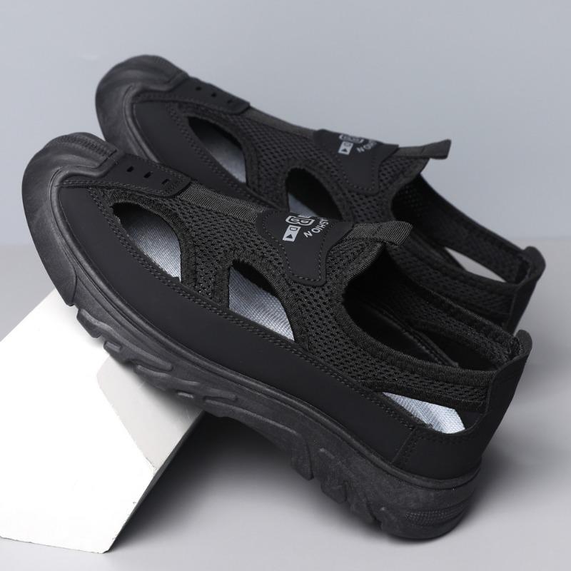 Outer Wear Men's Sandals Summer Hollow Mesh Casual Versatile Hole Shoes Outdoor Go Out Soft-soled Mesh Beach Shoes