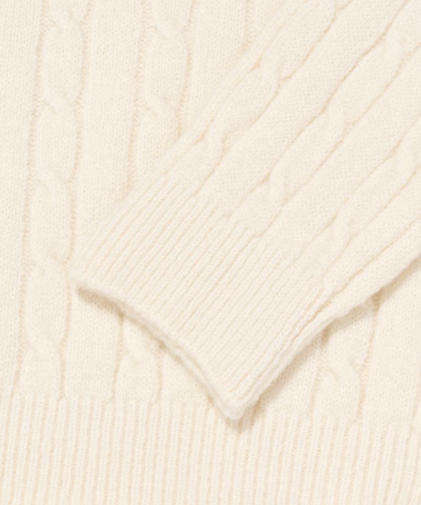 OTHERFITS Cable Henley Neck Round Knit (Ivory)