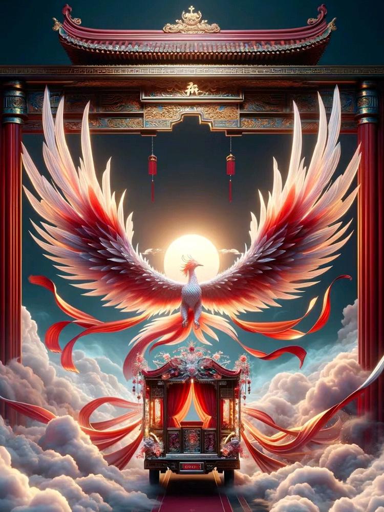 Phoenix 5DDIY Алмазная картина Пейзаж с животными Картина Полный квадрат/круглый ювелирный крест Вышитая мозаика Украшение для дома