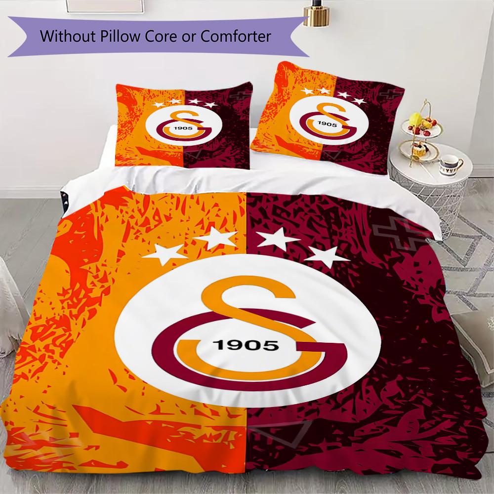 Galatasaray Pattern Bedding uilt Set uilt Cover Pillowcase Home Decoration Birthday Gift (1 * duvet cover + 2 * pillowcase without core)56