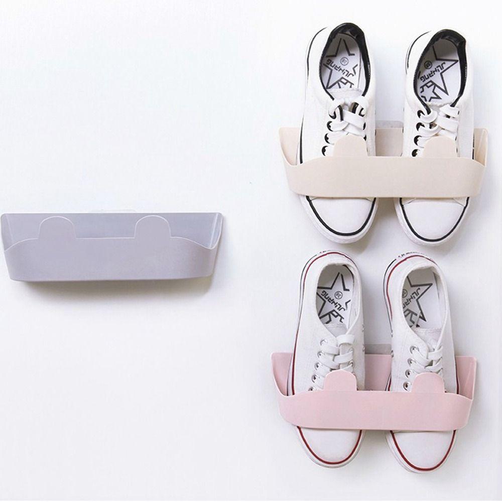 Self Adhesive Slippers Rack Wall Mounted Shoe Drying Rack Practical Shoes Hanger Bathroom