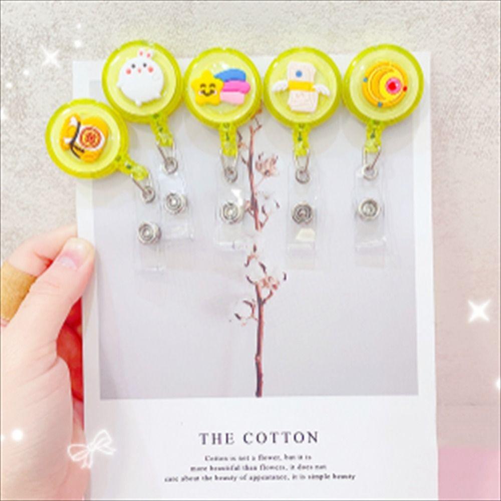 Students Cartoon Nurse Doctor ID Card Clips Badge Holder Name Card Holder Retractable Badge Reel