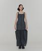Amomento Layered Shirring Skirt_Navy