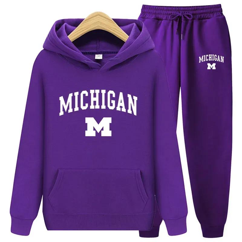 Осень-зима 2023, новая спортивная одежда, спортивные костюмы, мужские повседневные теплые плюшевые толстовки с буквенным принтом, брендовый принт, мужской наряд из 2 предметов