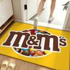 Snack M-M&M's Floor Mat Soft Flannel Entrance Door Mat Non Slip Absorbent Bathroom Bedroom Floor Rug
