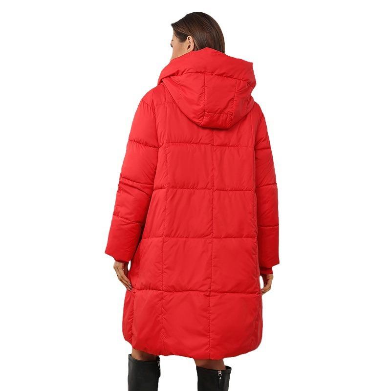 New Winter Down Cotton Jackets Women's Clothing Long Parkas Loose Hooded Thick Warm Winter Coats Female Black Overcoats