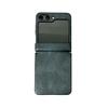 Чехол-книжка Samsung Galaxy Z Flip7 из кожи Crazy Horse с защитной крышкой из матового материала с текстурой кожи