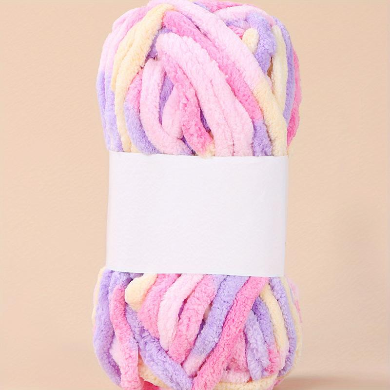 50g/ball Ice Strip Thread Yarn Colorful Coarse Wool Thread Chenille Thick Yarn for Hand Knitting DIY Crochet Scarf Hat Bib