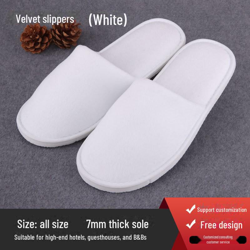 Luxury Disposable Slippers: Plush Coral Fleece, Non-Slip, Ideal for Home, Homestays, and Guest Comfort