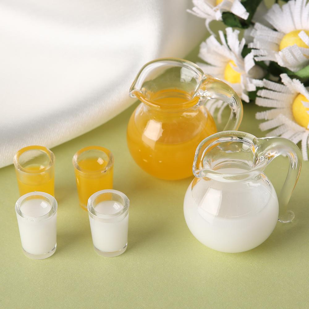 Toys Lemon Water Orange Juice Coffee Milk Miniature Drinks Jug Cup Drinking Model Doll Accessories