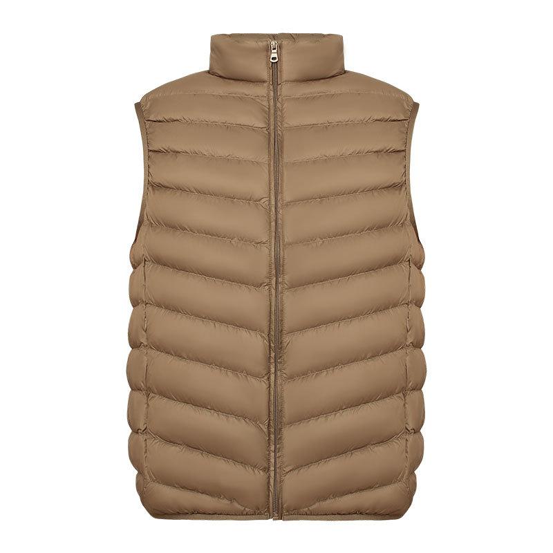 Men's 90 Fleece New Men's Stand-up Collar Vest White Duck Down Light Down Jacket Vest Large Size Jacket