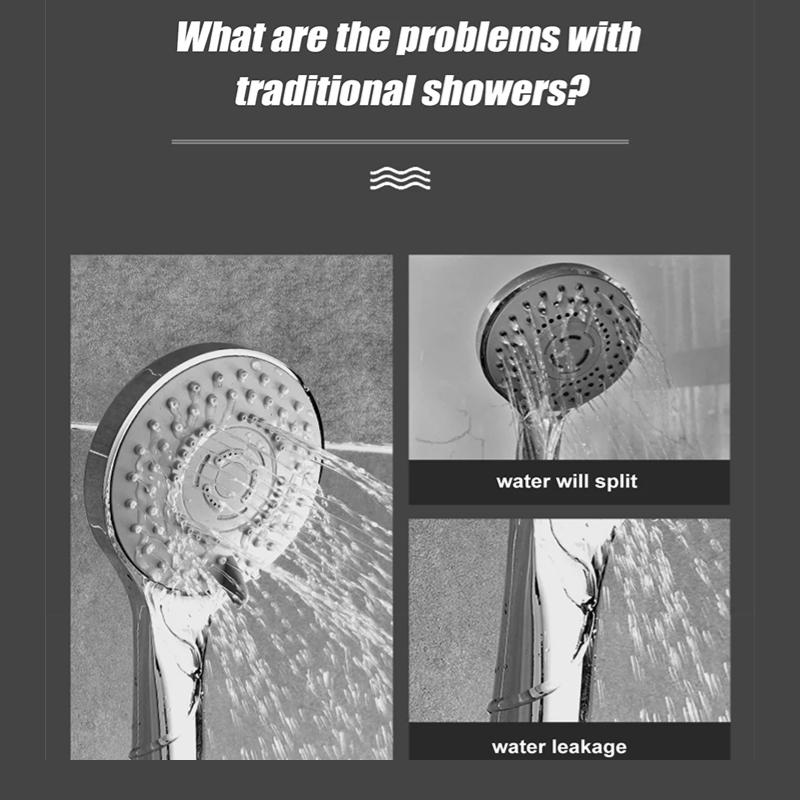 5 Modes Shower Head Adjustable High Pressure Water Saving ShowerHeads Water Massage Handheld Shower Head Hook Hose Fall Resistance Eco Shower