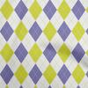 oneOone Cotton Flex Lime & Blue Fabric Check Argyle Dress Material Fabric Print Fabric By The Yard 40 Inch
