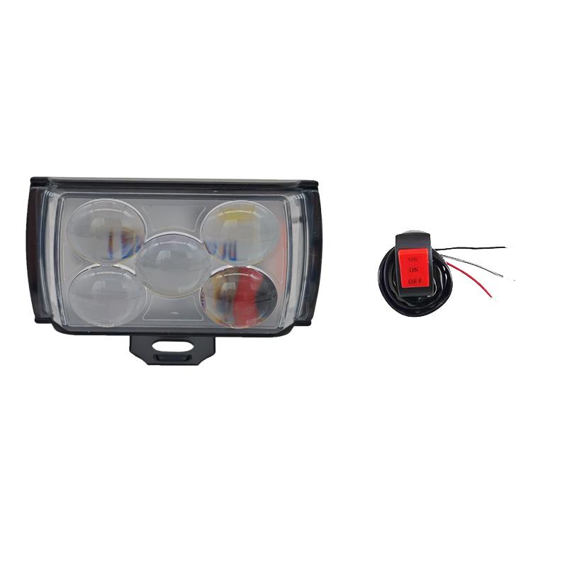 Motorcycle LED Lens Spotlight Hi/Low Beam 12V 24V ATV Scooter Auxiliary Fog Lamp Driving Flasher Headlight For Truck Tractor SUV