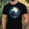 T-Shirt Herren Affe Im Mondlicht Motiv Baumwolle Größe XS Bis 5XL