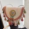 Сумка с бахромой в стиле бохо, женская плетеная сумка в этническом стиле, сумка для телефона через плечо в морском стиле