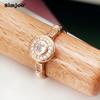 SIMJOO Fashion Zircon Women Rose Gold Ring Premium Jewelry