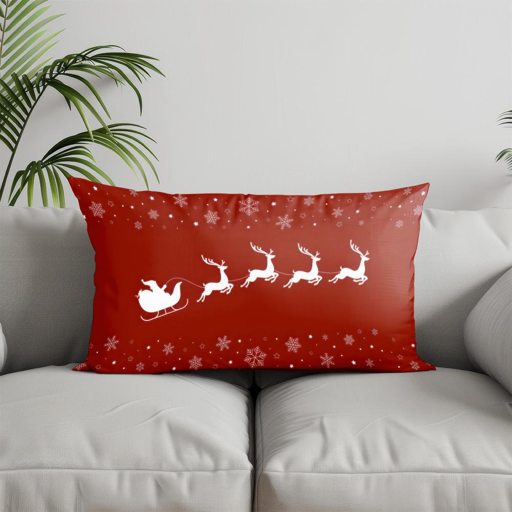 Домашний Декор Рождественское Украшение-Подушка с узором Подходит для дивана, спальни, автомобиля Наволочка Подушка Прямоугольная Подушка для спины