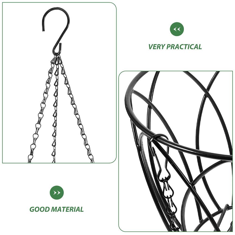 Iplusmile Planter Hanger Hanging Stand Wrought Iron Wire Flower Pot for Outdoor Plants Planter Shelf with Hooks Houseplant Hanging Plant Holder