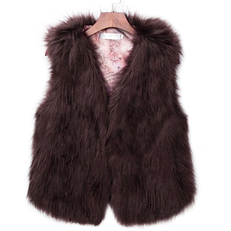Winter imitation fox fur vest thermal vest women's vest jacket
