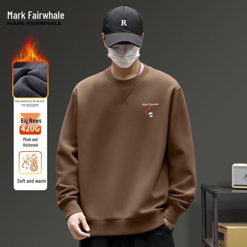 Mark Hua Fei Men's Heavyweight Fleece-Lined Crew Neck Sweatshirt