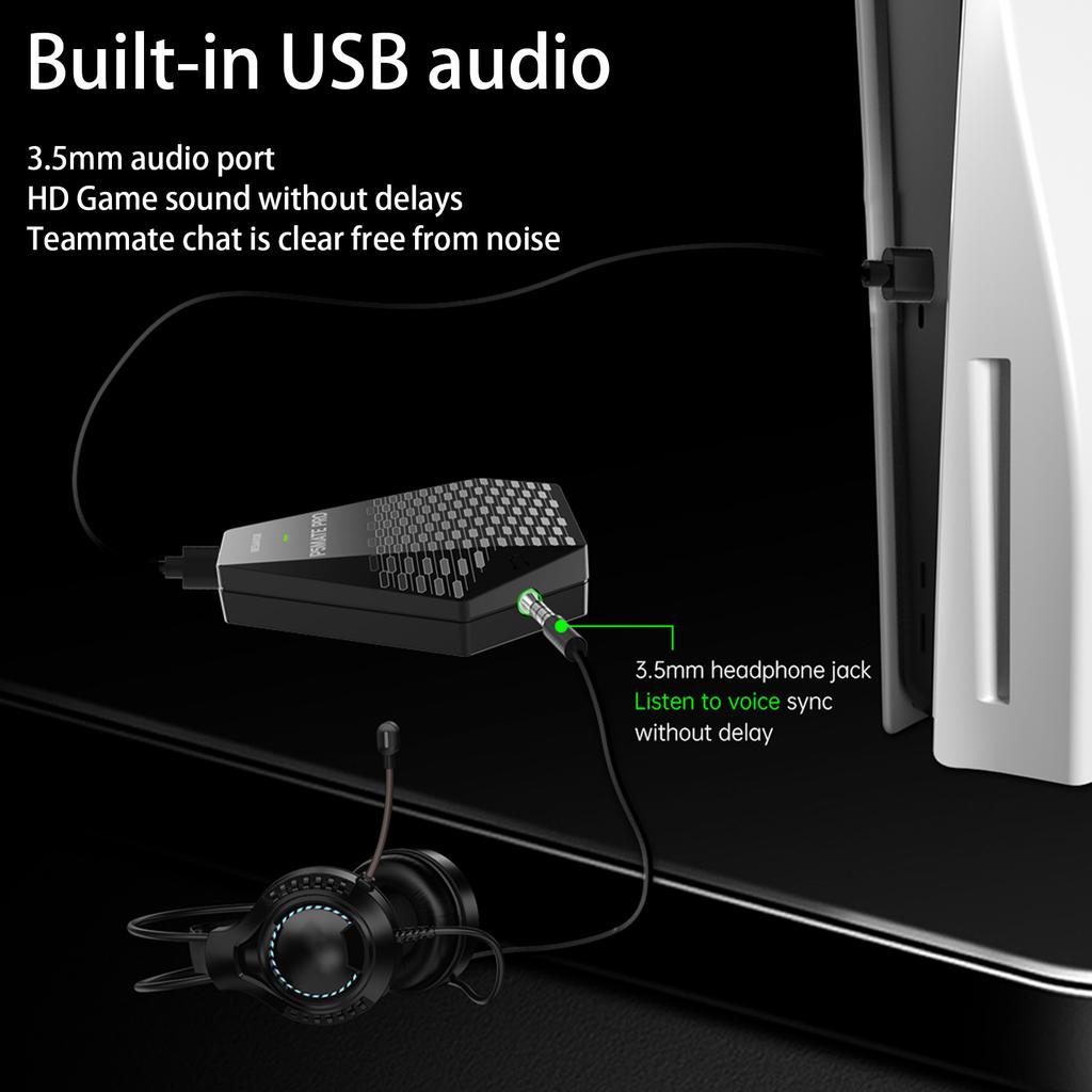 Для игровой консоли PS 5 P5 Mate Pro Конвертер Беспроводной адаптер до 1000 Гц с функциями вибрации и адаптивными триггерами
