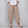 Loose and Casual Wide-leg Pants with Elastic Waist and Cropped Length Women’s Pants
