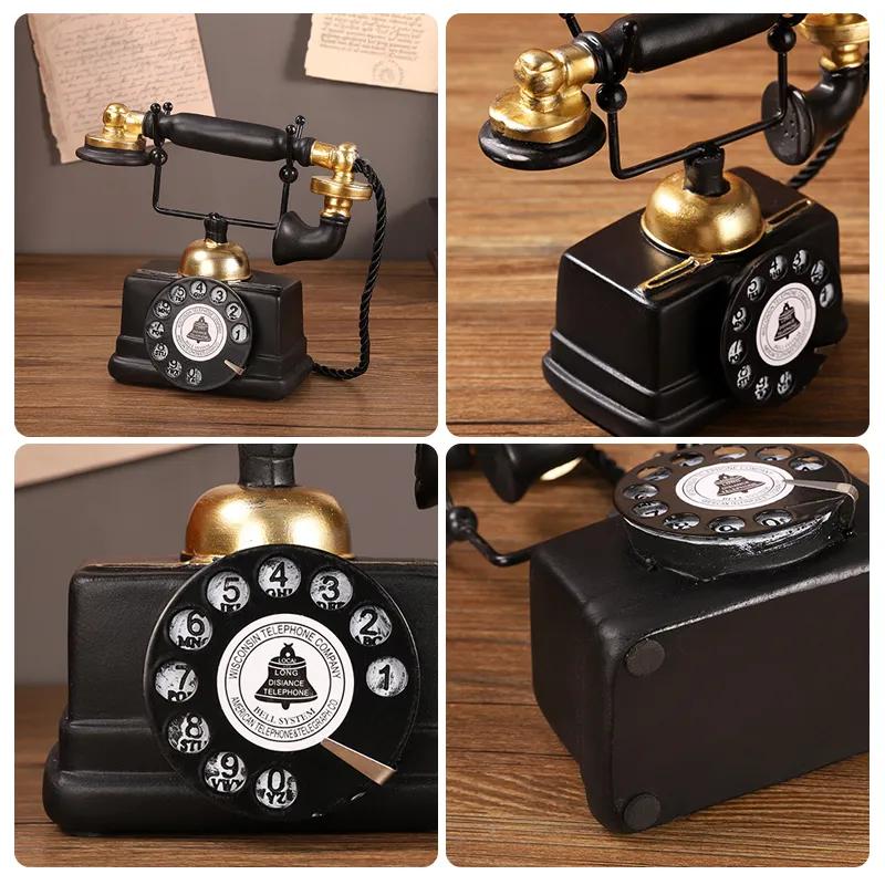 Американский ретро-телефон, витрина для дома, гостиная, винный шкаф, украшение для бара, реквизит для съемки, ностальгическая модель телефона Ya775