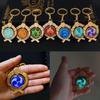1PC Vision Lnazuma Eye Of Original God Toy Keychain Luminous KeyRing Game Genshin Impact 7 Element Weapons Ganyu