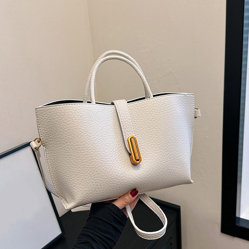 Yogodlns Новая высококачественная однотонная женская сумка через плечо из искусственной кожи, большая вместимость, повседневная сумка через плечо для поездок на работу, сумка-ведро