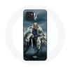 Case for Samsung Galaxy A03 Vikings Series Season 6 Ragnar Lothbrok Logo V Sword Gray Fog Background