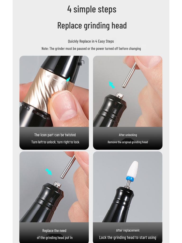 UV311 Rechargeable 40,000 RPM Professional Electric Nail Drill & Polisher