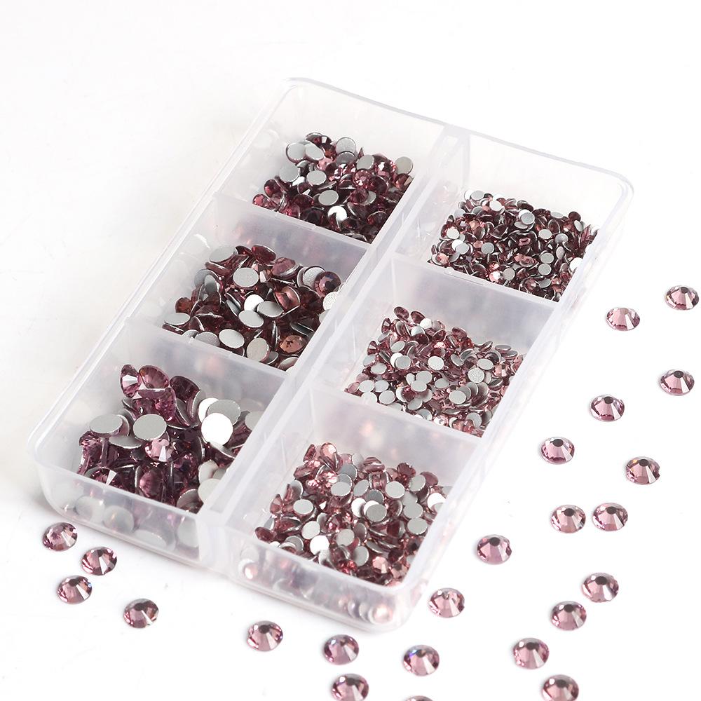 Украшения для ногтей 6 сеток стеклянные кристаллы стразы белого цвета смешанные супер вспышка плоское дно бриллиант цветной дизайн ногтей бриллиант