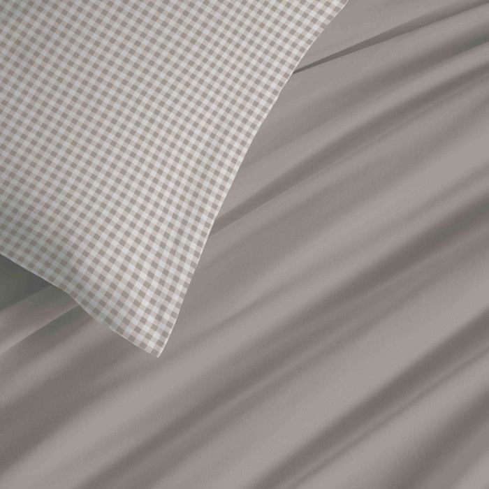 Complete Reversible Duvet Cover Set "Vanessa" 6 Pieces for 140 X 190 Bed Gabrielle Natural