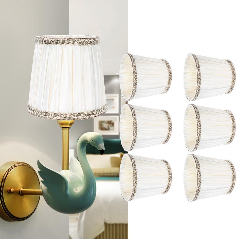 6PCS 4.7 inch Height Lampshade Clip On Design Chandelier Lamp Shades Small Lamp Shades  Floor Lamp