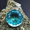 Natural Blue Topaz Pendant Round Shape 100 Certified 925 Sterling Silver Gems My-393-k