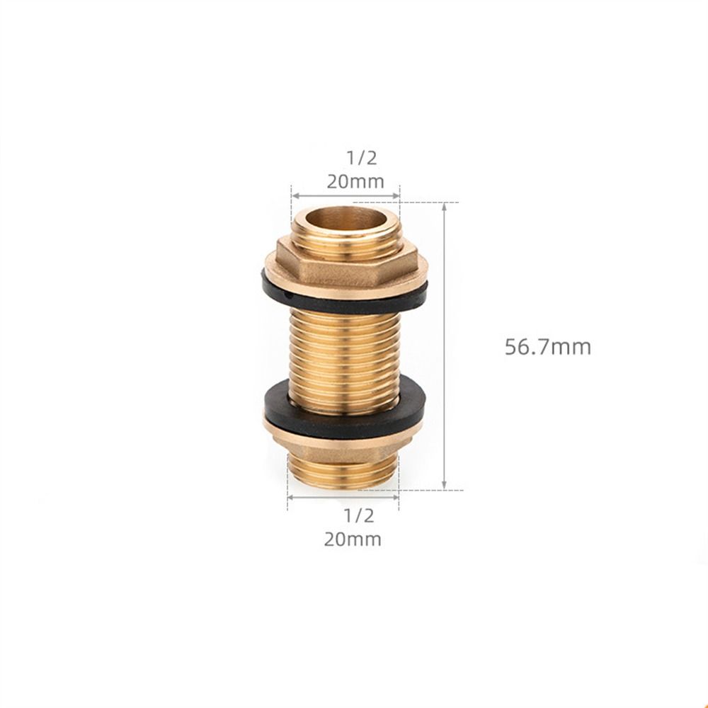 Brass Bulkhead Fitting G1/2 G3/4 G1 Male Hose Fitting Tube Adaptor  Water Tanks, Brass, Gold Tone